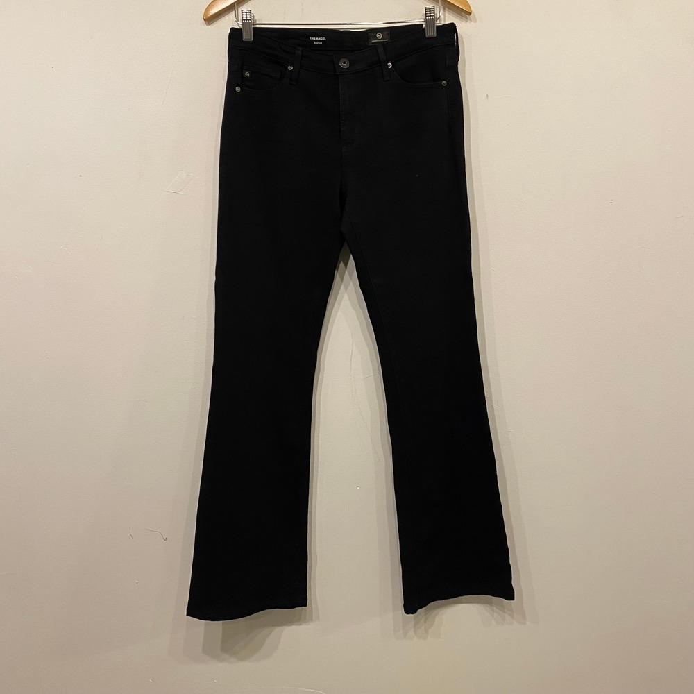AG Adriano Goldschmied The Angel Bootcut Jeans Black Stretch Size 28R SPB1013-SB
